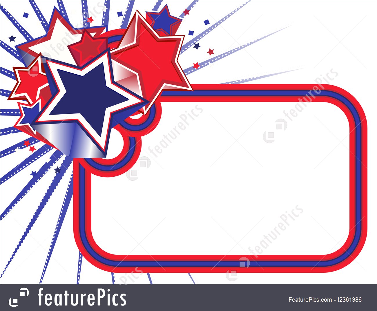 1300x1072 Red White Blue Stars Banner Illustration