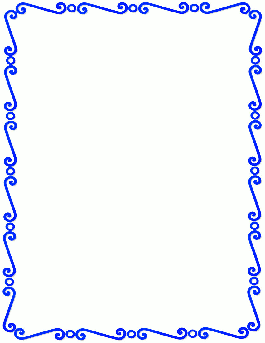 850x1100 Blue Border Clipart