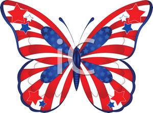 300x222 Art Image A Red White And Blue Butterfly