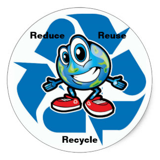 324x324 Earth Reduce Reuse Recycle Stickers Zazzle