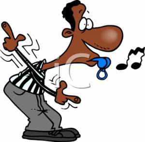 300x294 Clipart Picture Of An African American Referee Blowing His Whistle