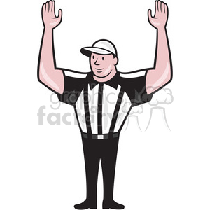 300x300 Royalty Free American Football Referee Frnt Touchdown 390009