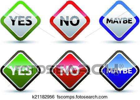 450x321 Clip Art Of Yes, No, Maybe