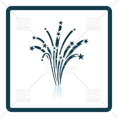 400x400 Shadow Reflection Design Of Fireworks Icon Royalty Free Vector
