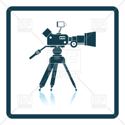 400x400 Shadow Reflection Design Of Movie Camera Icon Royalty Free Vector