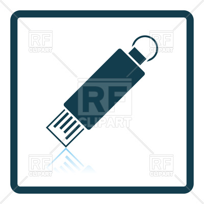 400x400 Shadow Reflection Design Of Usb Flash Icon Royalty Free Vector