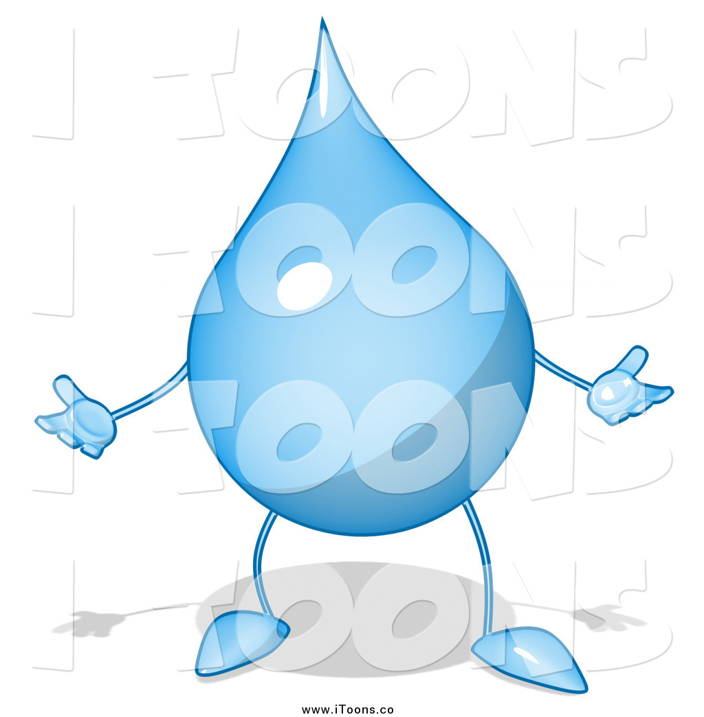 1024x1044 Vector Clip Art Of A Cartoon Blue Water Drop Character Shrugging
