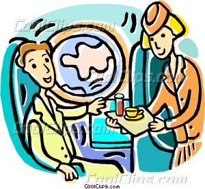 300x276 Serving Refreshments To Passenger Vector Clip Art