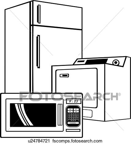 427x470 Clipart Of , Appliance, Business Sign, Elements, Microwave