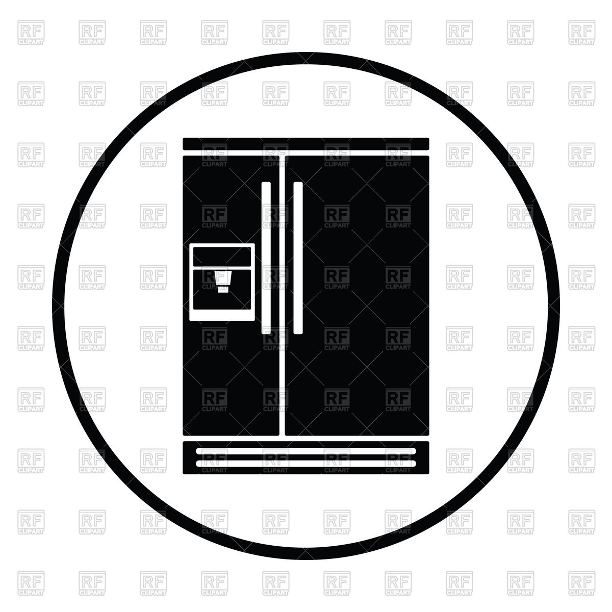 1200x1200 Thin Circle Design Of Wide Refrigerator Icon Royalty Free Vector
