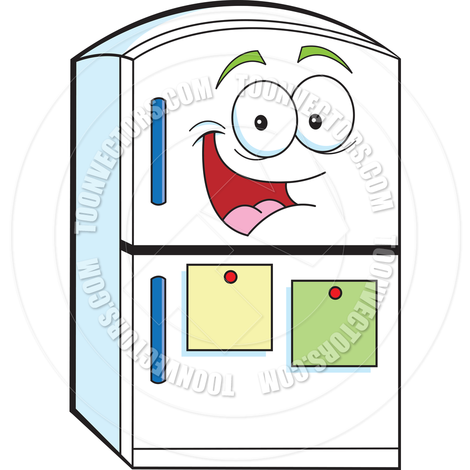 940x940 Cartoon Refrigerator By Kenbenner Toon Vectors Eps