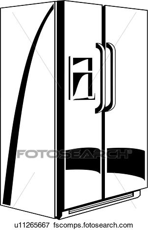 302x470 Clip Art Of , Appliance, Kitchen, Refrigerator, U11265667