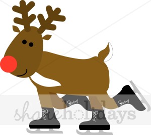 300x270 Skating Reindeer Clipart Reindeer Clipart