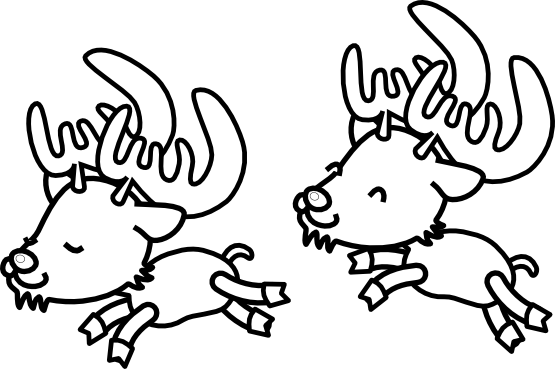 555x369 Monochrome Clipart Reindeer
