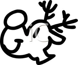300x251 Image Black And White Reindeer