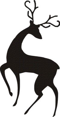 200x387 Reindeer Silhouette Clipart Black And White