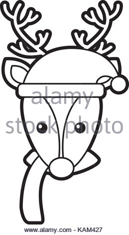 259x470 Cartoon Reindeer Animal Outline Stock Vector Art Amp Illustration
