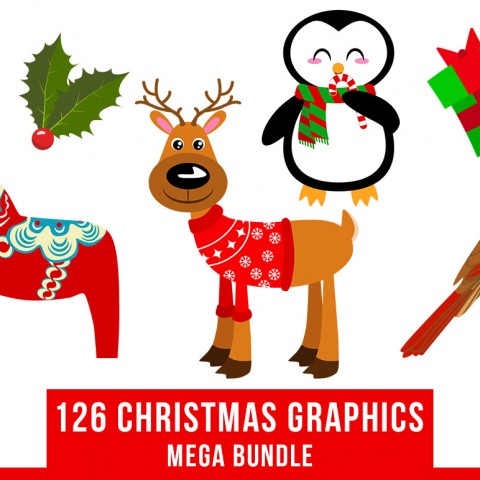 480x480 126 Christmas Clipart Mega Bundle, Winter Clipart, Holiday Clipart