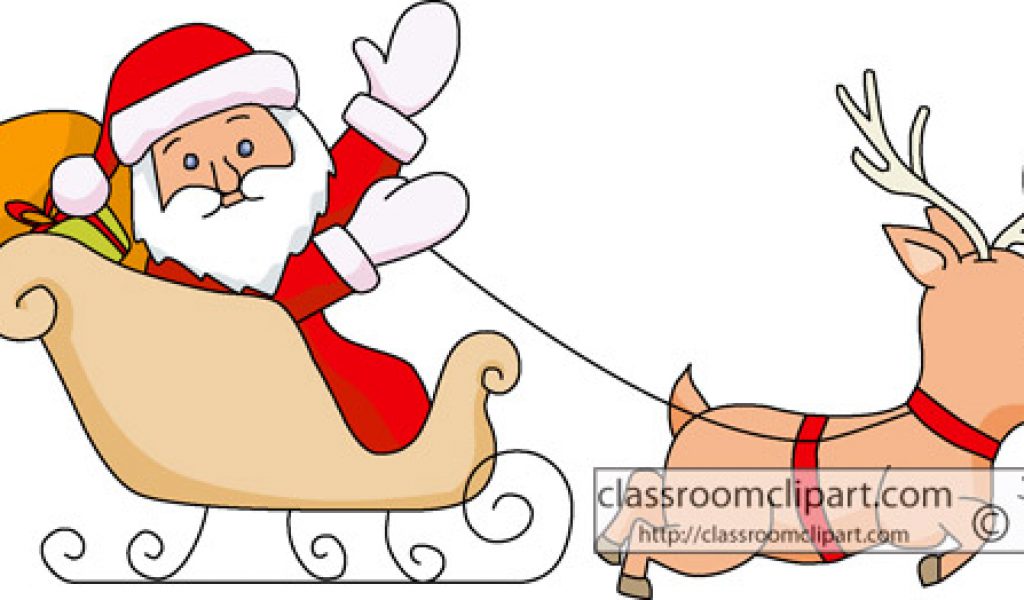 1024x600 Santa Sleigh Clipart