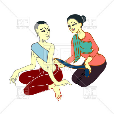 400x400 Thai Massage Relax Royalty Free Vector Clip Art Image
