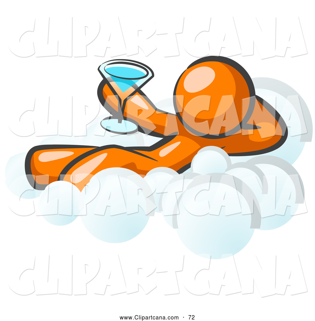 1024x1044 Vector Clip Art Of A Shiny Relaxed Orange Man Drinking A Martini