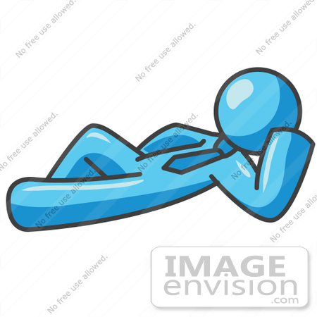 450x450 Clip Art Graphic Of A Sky Blue Guy Character Relaxing