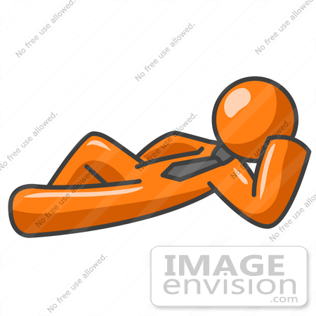 450x450 Clip Art Graphic Of An Orange Guy Character Wearing A Business Tie