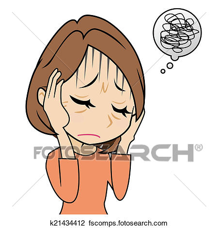 450x470 Clip Art Of Middle Aged Woman Who Is Depressed K21434412