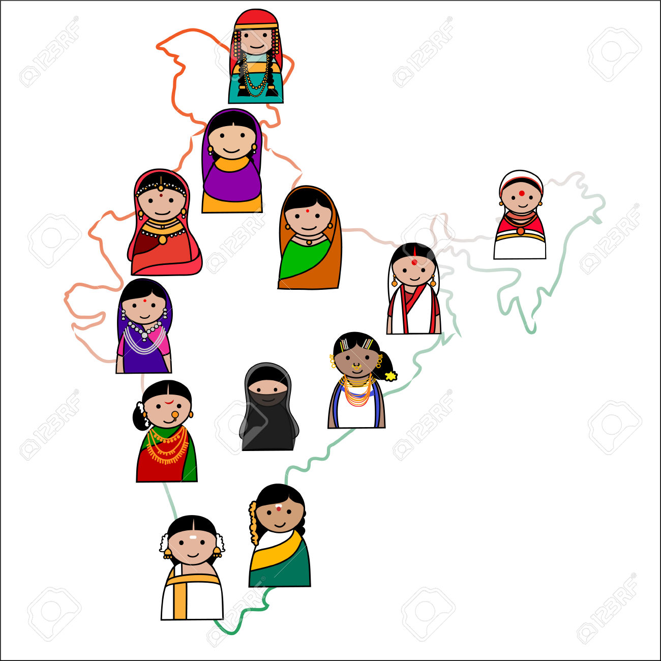 1300x1300 Traditional Dress Clipart