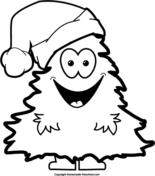502x570 Black And White Christmas Clipart