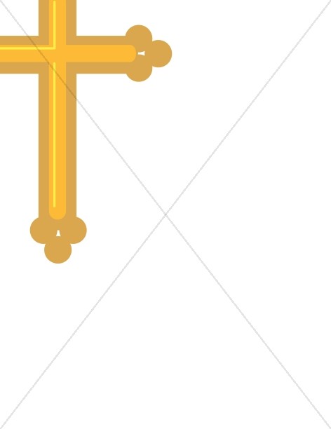 472x612 Gold Cross Page Corner Religious Borders