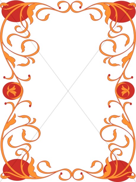 459x612 Orange Flower Clipart Border Decoration