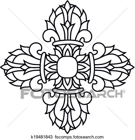 450x469 Clipart Of Sacred Buddhist Religious Symbol