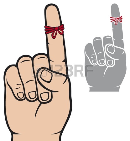 415x450 Reminder Icon. Hand With Finger On Which Is Tied Ribbon Bow