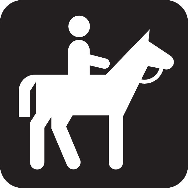 600x600 Horse Back Riding Rental Guided Tour Black Clip Art
