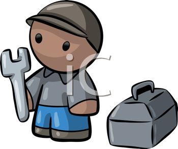 350x293 Royalty Free Clip Art Image Cartoon Repairman