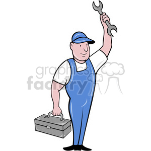 300x300 Royalty Free Repairman Holding A Wrench 388348 Vector Clip Art