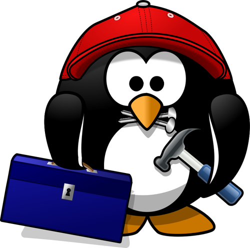 500x496 Vector Clip Art Of Penguin Repairman Public Domain Vectors