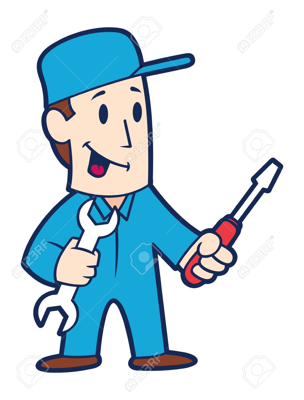 989x1300 Cartoon Repairman Royalty Free Cliparts, Vectors, And Stock