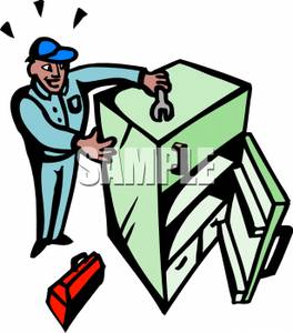 264x300 Picture A Repairman With His Toolbox Fixing A Fridge