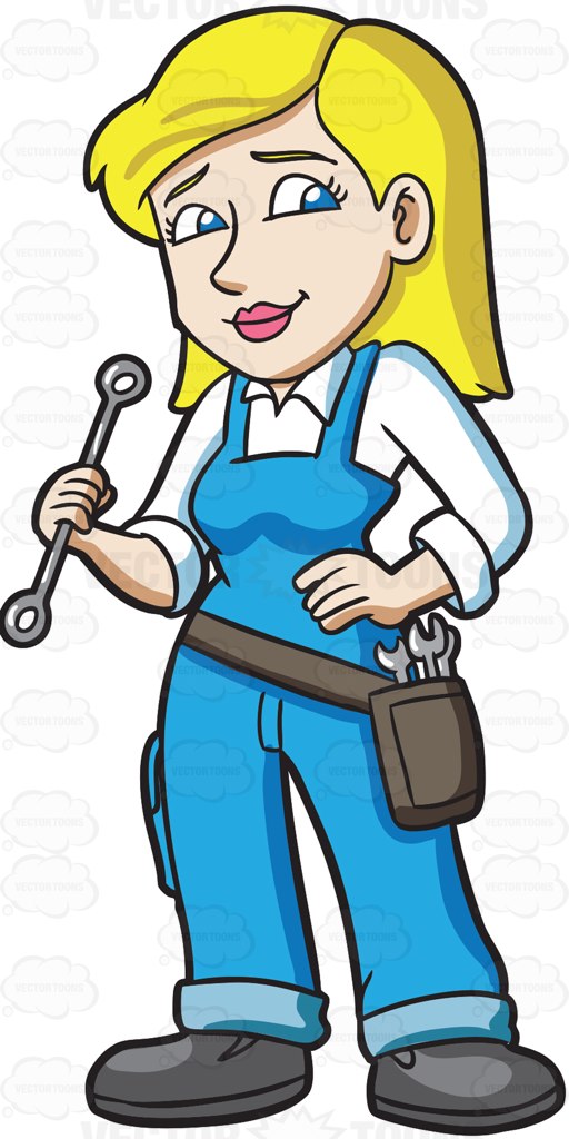 512x1024 Repair Woman Clipart