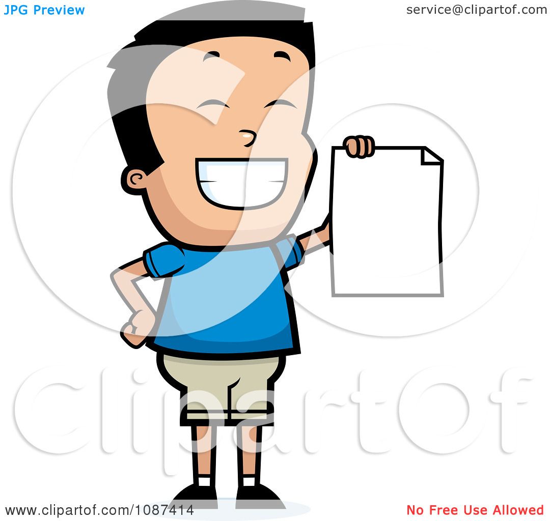 1080x1024 Clipart Smart School Boy Presenting His Report Card