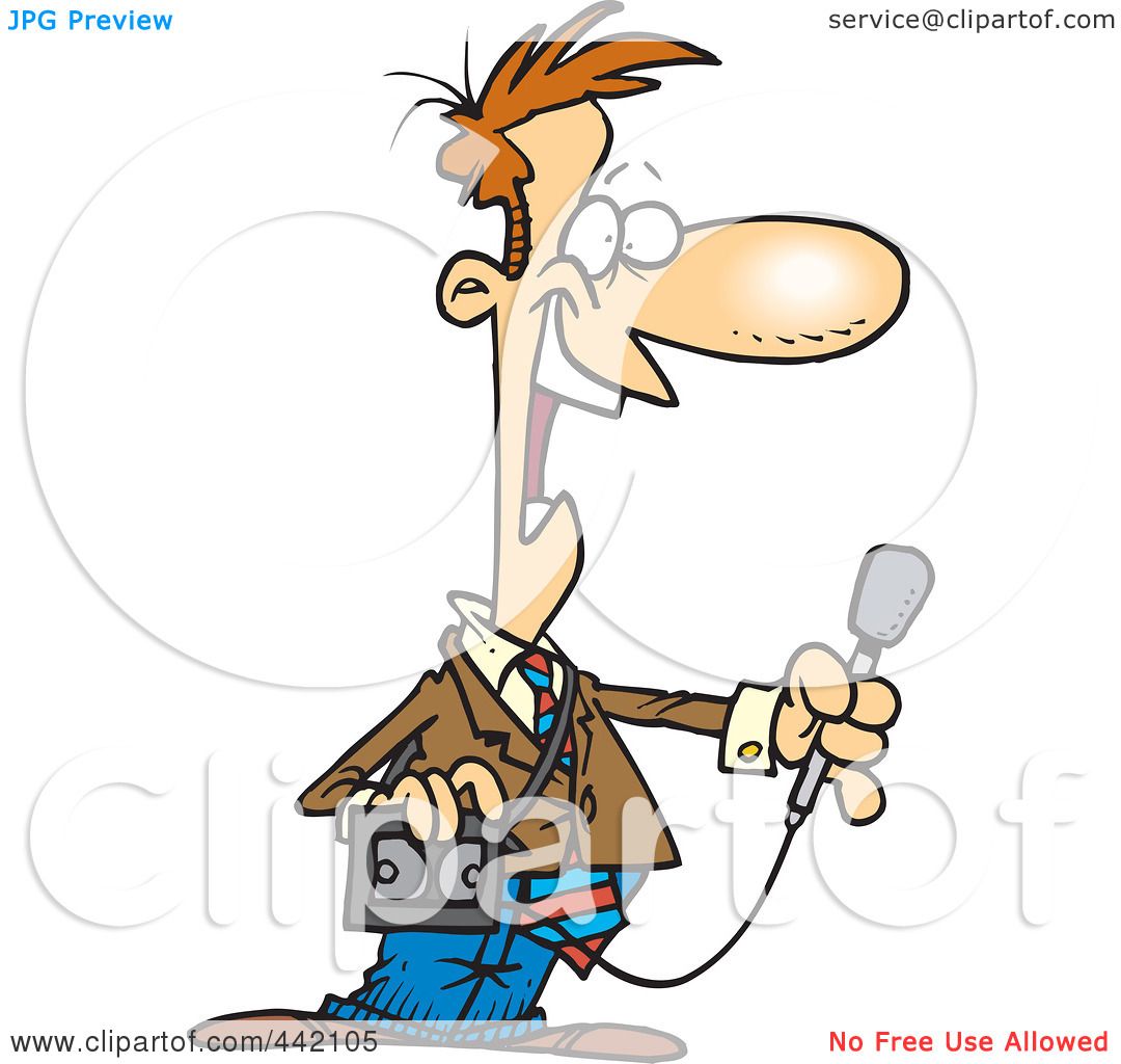 1080x1024 Royalty Free (Rf) Clip Art Illustration Of A Cartoon News Reporter