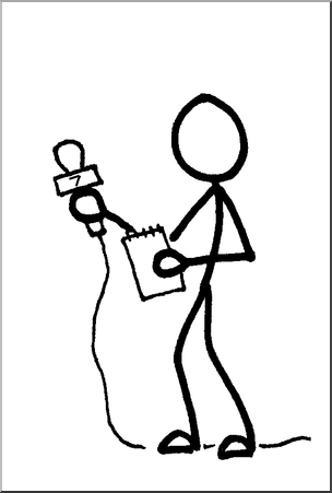 304x451 Clip Art Stick Guy Reporter Bampw I Abcteach