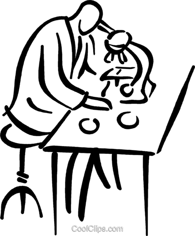 396x480 Lab Technician Doing Research Royalty Free Vector Clip Art