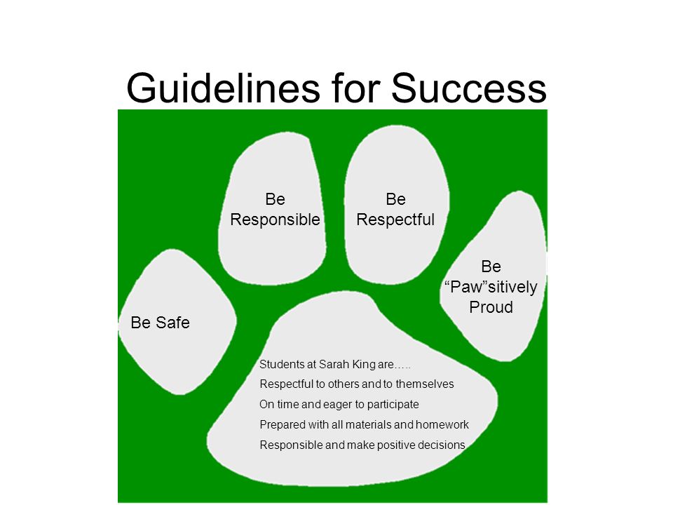 960x720 Sarah King Elementary School. Guidelines For Success Be Safe Be