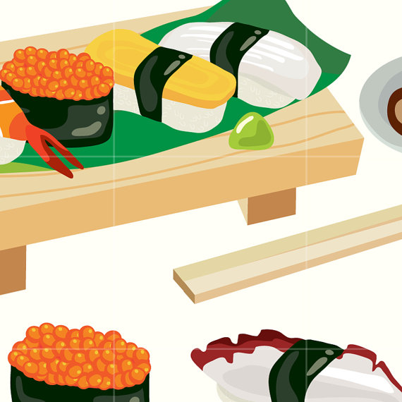 570x570 Japanese Sushi Digital Vector Clip Art Japan Food Digital
