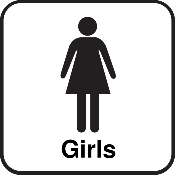 600x600 Bathroom Girls Sign Clip Art
