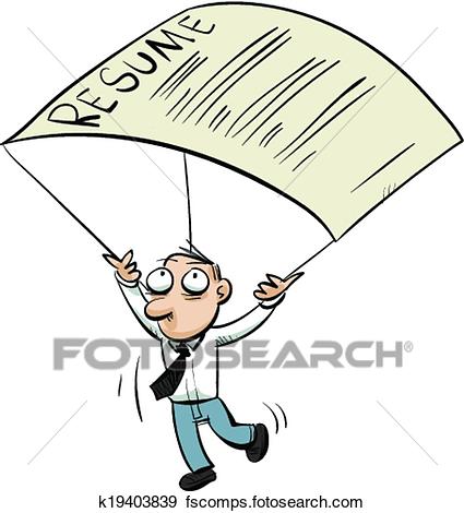 425x470 Clip Art Of Resume Parachute K19403839