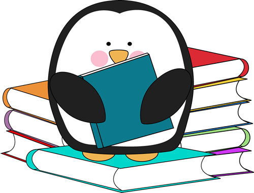 500x381 Penguin Surrounded By Books. Too Cute, Free Clip Art In Color